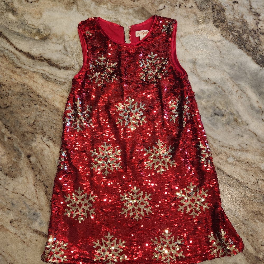 Cat & Jack Shimmering Red Sequin Dress